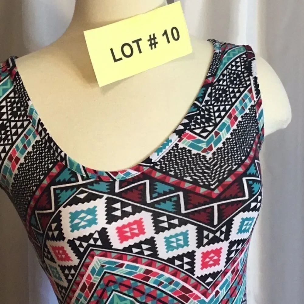 Aztec pattern maxi dress open back in medium - Picture 8 of 15